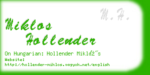 miklos hollender business card